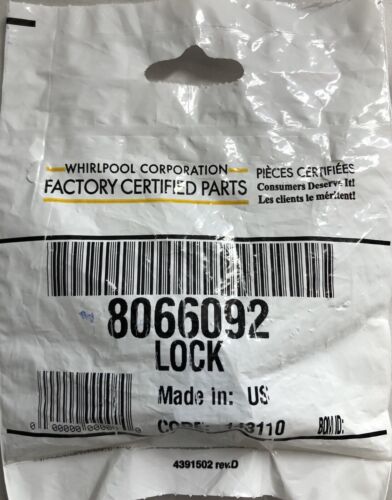 8066092 Whirlpool Lock Front Top. Factory certified OEM replacement 8066092 Shanova Parts