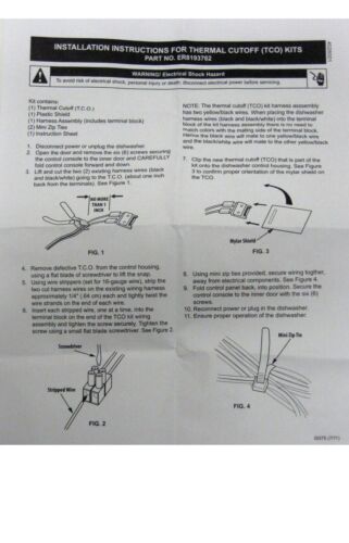 8193762 Thermal Fuse Kit for Whirlpool Kenmore Dishwasher AP3178588 OEM8193762 Shanova Parts