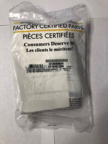 Genuine W10606694A Whirlpool Dryer Lp Gas Conversion Kit Alpha Models. OEM part Shanova Parts