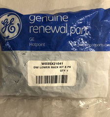 WD35X21041 genuine GE Dishwasher 8 Pack Lower Rack Roller Kit , gray Shanova Parts
