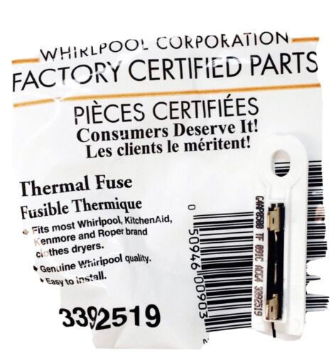 WP3392519 Dryer Thermal Fuse ,Whirlpool , Factory Certified Shanova Parts