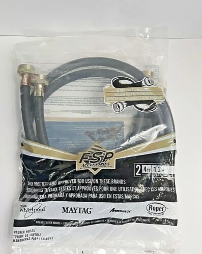 8212546RP 4” Black Rubber Washer Hoses For FSP Whirlpool Kenmore Shanova Parts