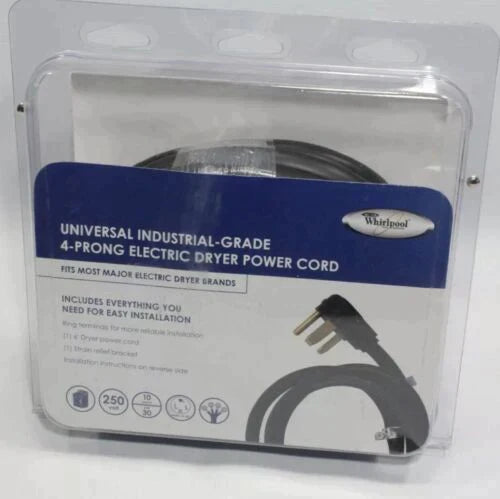 Universal Dryer Power Cord 6' 4-Wire 30 amp Whirlpool 8171381RC Shanova Parts